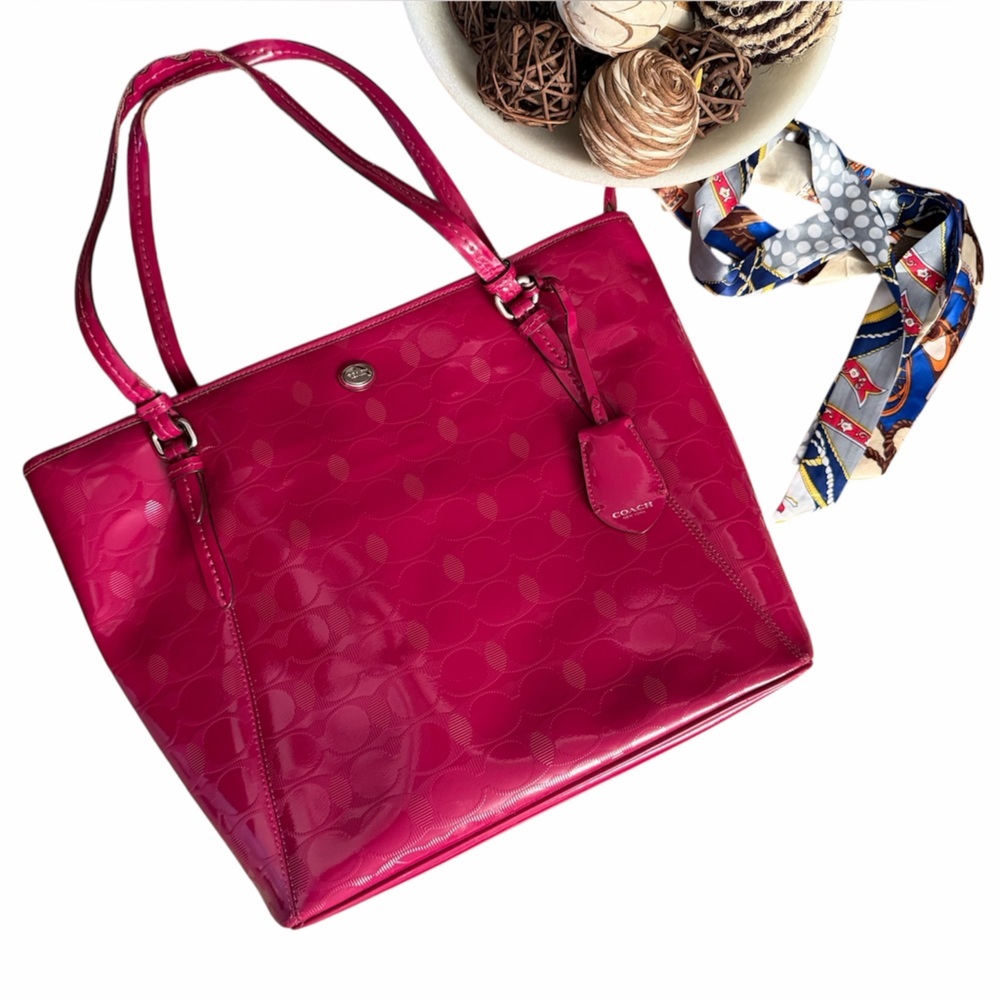 Coach Hot Pink Patent Tote Bag